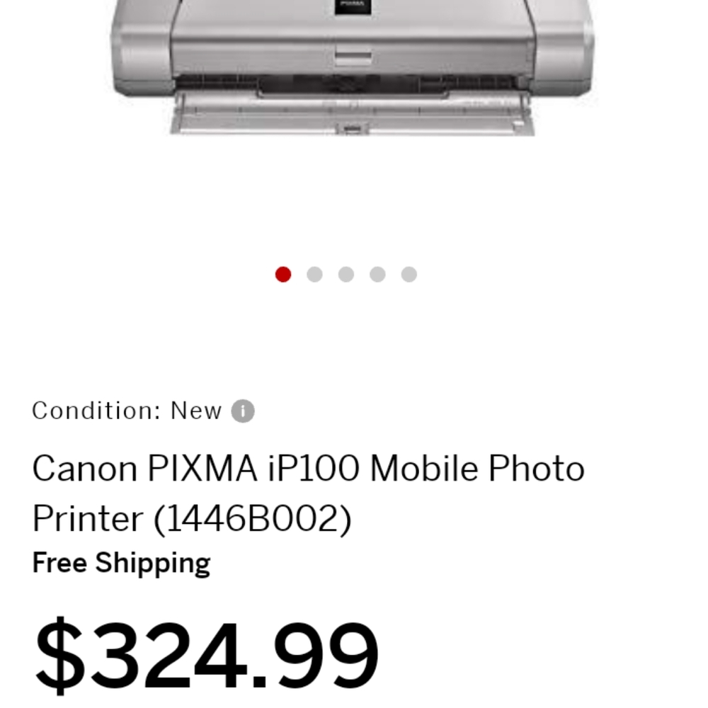 Canon pixma ip100  mobile photo printer